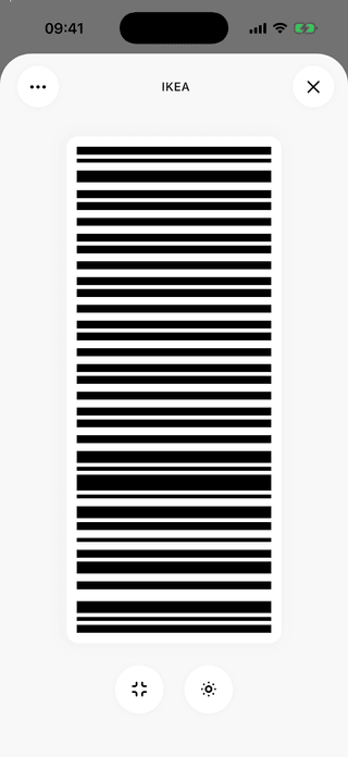 ScanKeeper full-screen barcode ready for a checkout scanner