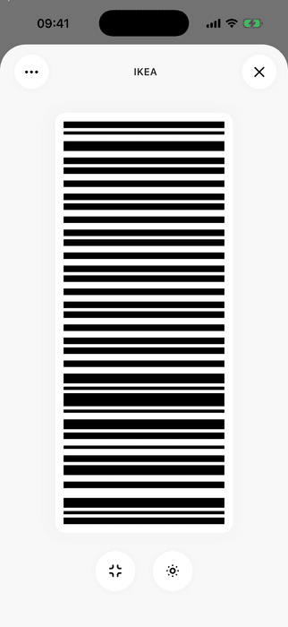 ScanKeepers fuldskærmsvisning af stregkode