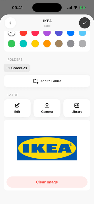 ScanKeeper editor showing folder and image controls for a saved card
